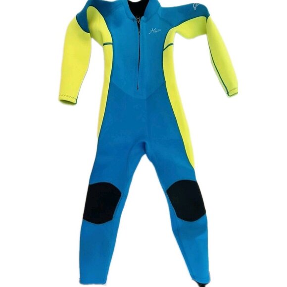 Hevto Kids Wetsuit for Boys Girls Neoprene Full WetSuit Size 7 Green Blue - Picture 1 of 10